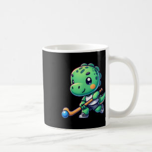 Cute Dinosaur Field Hockey Team Player  Coffee Mug