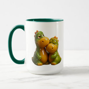 Cute Dinosaur Friends Hugging Mug