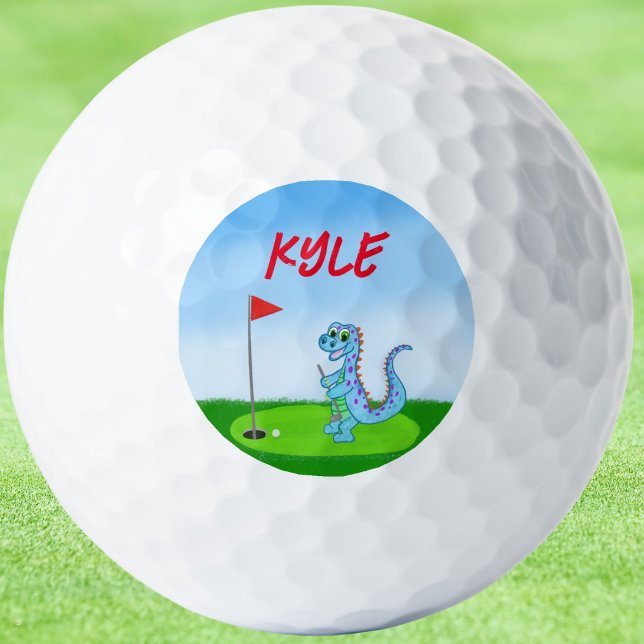 Cute Dinosaur Golf Personalised Golf Balls (Creator Uploaded)