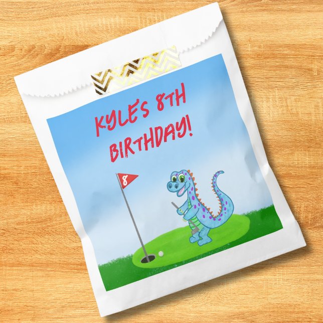 Cute Dinosaur Golf Themed Kids Birthday  Favour Bag (Creator Uploaded)