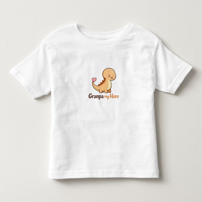 Cute Dinosaur Granpa My Hero Toddler T-Shirt | Gra (Front)
