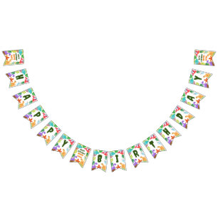 Cute Dinosaur Happy birthday decor Bunting