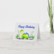 Cute Dinosaur Happy Birthday Folded Card