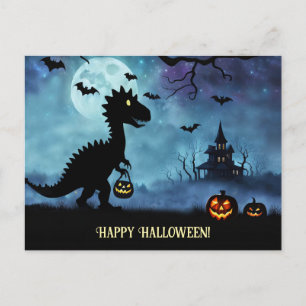 Cute Dinosaur Happy Halloween  Holiday Postcard