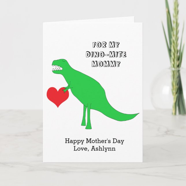 Cute Dinosaur Happy Mother's Day From Child Card (Front)