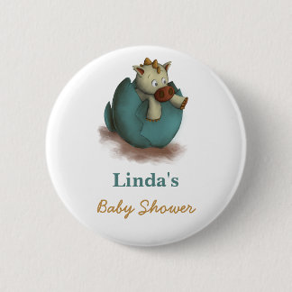 Cute Dinosaur Hatching Baby Shower 6 Cm Round Badge