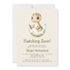 Cute Dinosaur Hatching Soon QR Code Baby Shower