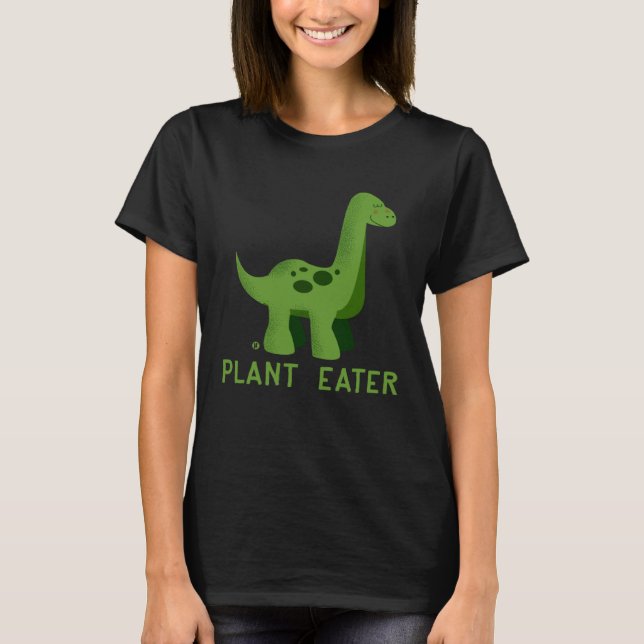 Cute Dinosaur Herbivores  Vegetarian Vegan T-Shirt (Front)