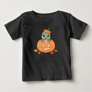 Cute Dinosaur in Pastel Pumpkin Baby T-Shirt