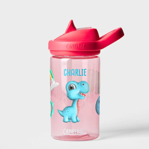Cute Dinosaur Kids Add Your Name Back to School Water Bottle