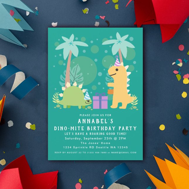 Cute Dinosaur Kids Birthday Invitation (Creator Uploaded)