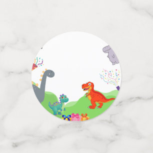 Cute Dinosaur Kids Birthday Invitation  Confetti