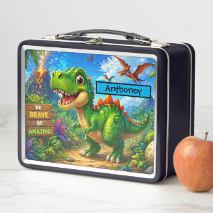 Cute Dinosaur Kids Lunch Box Colourful T Rex