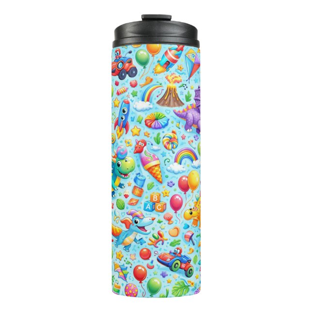 Cute Dinosaur Kids Pattern Thermal Tumbler (Front)