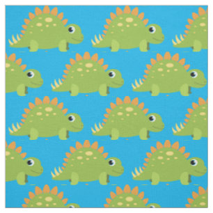 Cute Dinosaur Kids Stegosaurus Cartoon Fabric