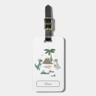 Cute Dinosaur Kids Travel Personalised Cartoon Luggage Tag