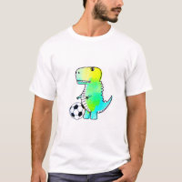 Cute Dinosaur Loves Soccer Watercolor