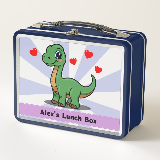 Cute Dinosaur Lunch Box – Add Name (Front)