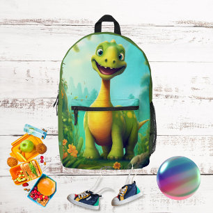 Cute Dinosaur Monogram Kids Printed Backpack