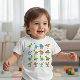 Cute Dinosaur Names Educational  Baby T-Shirt