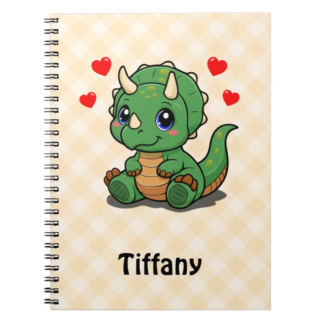 Cute Dinosaur Notebook – Add Name (Front)