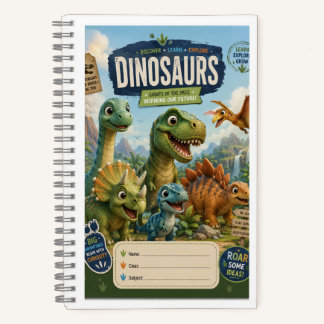 Cute Dinosaur Notebook Cover | Premium Kids School