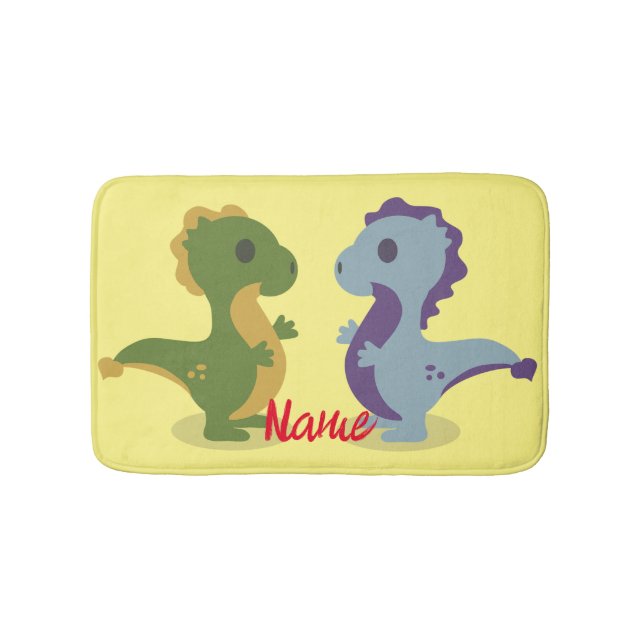Cute Dinosaur Pair Thunder_Cove Bath Mat (Front)