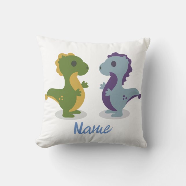 Cute Dinosaur Pair Thunder_Cove Cushion (Front)