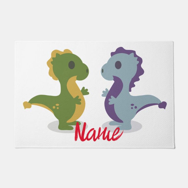 Cute Dinosaur Pair Thunder_Cove Doormat (Front)