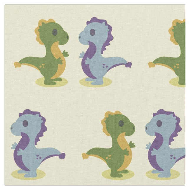 Cute Dinosaur Pair Thunder_Cove Fabric (Close Up)