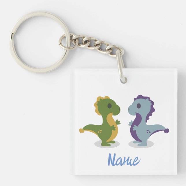 Cute Dinosaur Pair Thunder_Cove Key Ring (Front)
