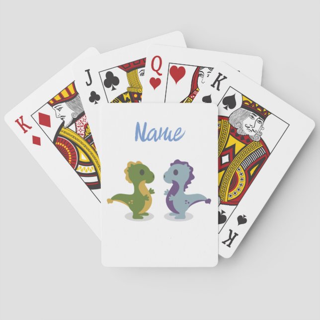 Cute Dinosaur Pair Thunder_Cove  Playing Cards (Back)