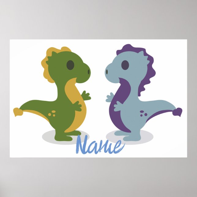 Cute Dinosaur Pair Thunder_Cove Poster (Front)