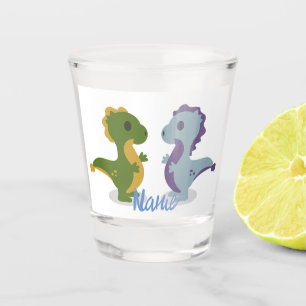 Cute Dinosaur Pair Thunder_Cove Shot Glass