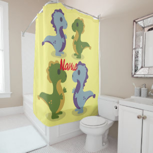 Cute Dinosaur Pair Thunder_Cove Shower Curtain