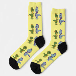 Cute Dinosaur Pair Thunder_Cove   Socks