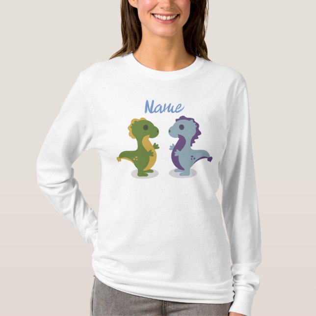 Cute Dinosaur Pair Thunder_Cove  T-Shirt (Front)