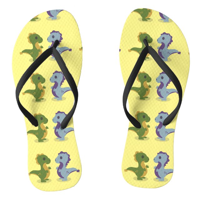Cute Dinosaur Pair Thunder_Cove Thongs (Footbed)