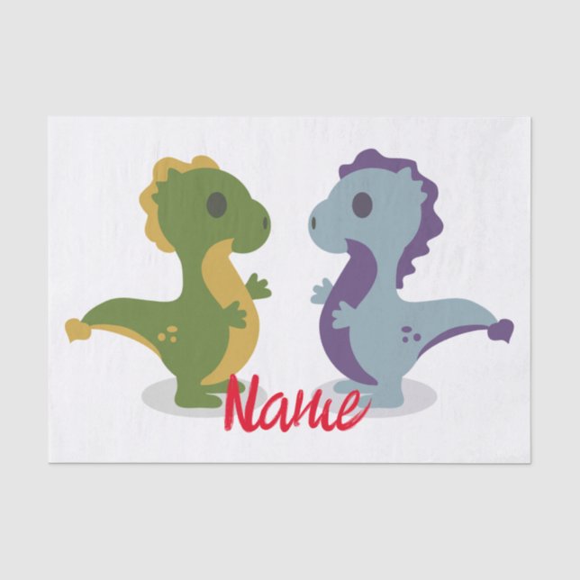 Cute Dinosaur Pair Thunder_Cove Tissue Paper (Front)