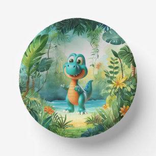 Cute Dinosaur Paper Bowl Plate