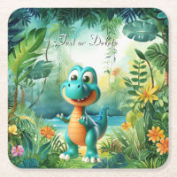 Cute Dinosaur Paper Coaster