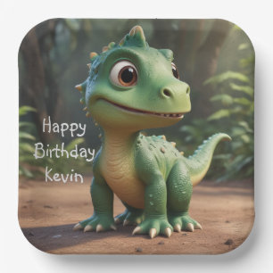 Cute Dinosaur Paper Plate