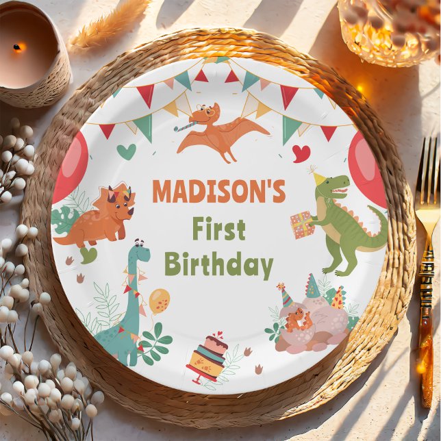 Cute Dinosaur Party Paper Plates (Creator Uploaded)