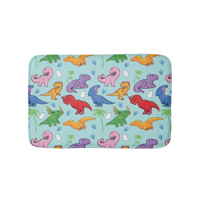 Cute Dinosaur Pattern Bath Mat (Front)