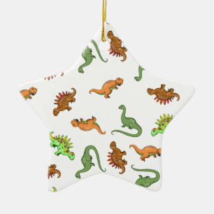 Cute Dinosaur Pattern Ceramic Ornament