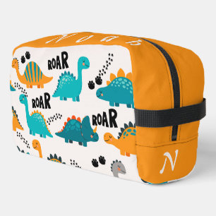 Cute Dinosaur Pattern Custom Monogram Name Kids Dopp Kit