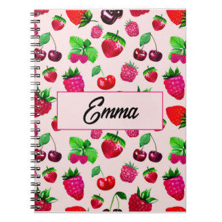 Cute Dinosaur Pattern Custom Monogram Name Kids Notebook