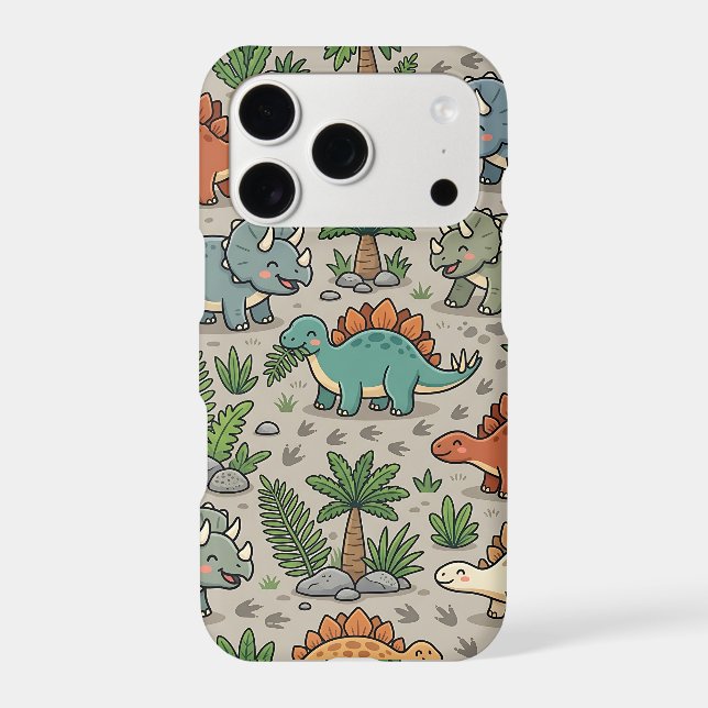 Cute Dinosaur Pattern iPhone 17 Case (Back)
