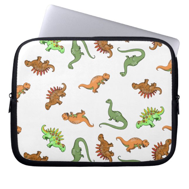 Cute Dinosaur Pattern Laptop Sleeve (Front)