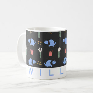 Cute Dinosaur Pattern Mug   Personalised Name 